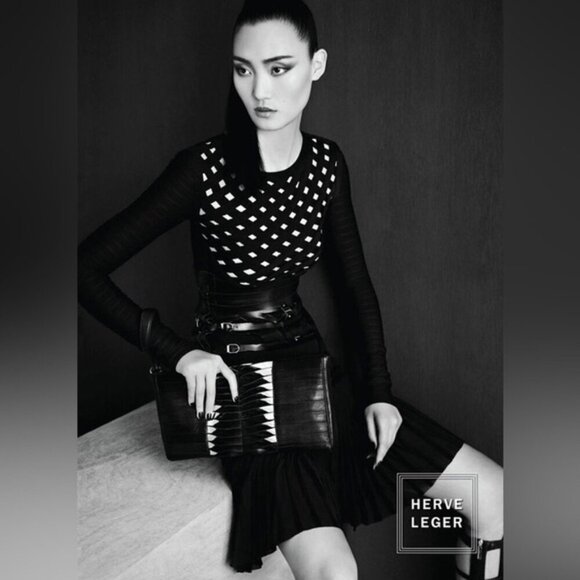 Herve Leger Dresses & Skirts - ❌❌SOLD❌❌HERVE LEGER black long sleeve bandage Pernilla  dress xs